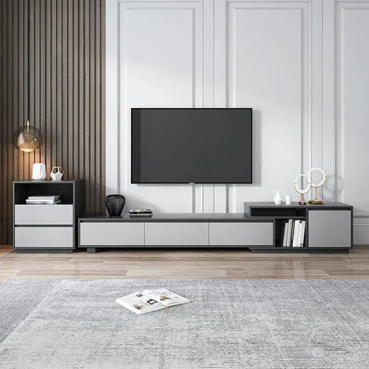 Black Extendable TV Console For 85" TV, For Living Room