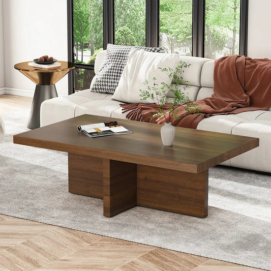 Modern Rectangular Walnut Coffee Table