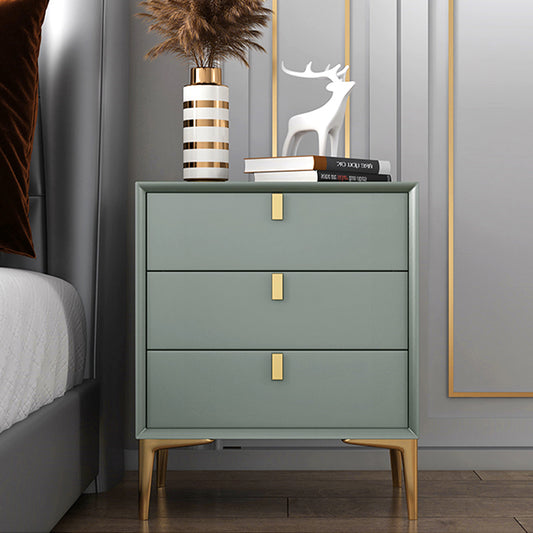 Solid Wood Nightstand With 3 Drawers